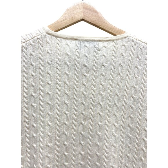 Pendleton Vintage Ivory Short Sleeved Ribbed Crew Neck Cotton Sweater - Picture 6 of 6